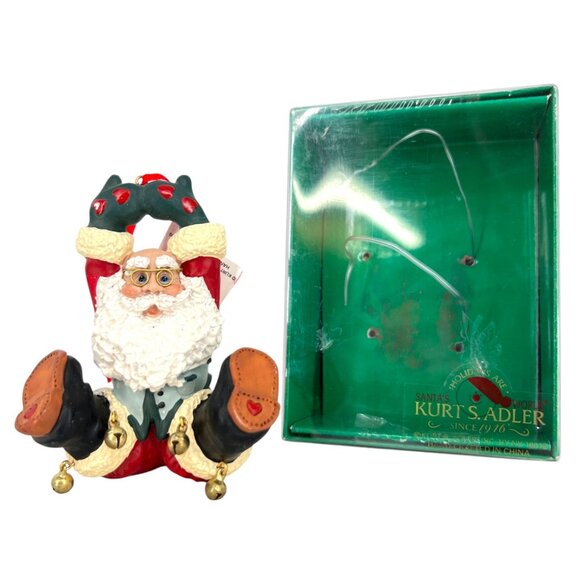 Kurt Adler Santa Santas World Holly Dearies Christmas Ornament with Bells - Picture 4 of 14